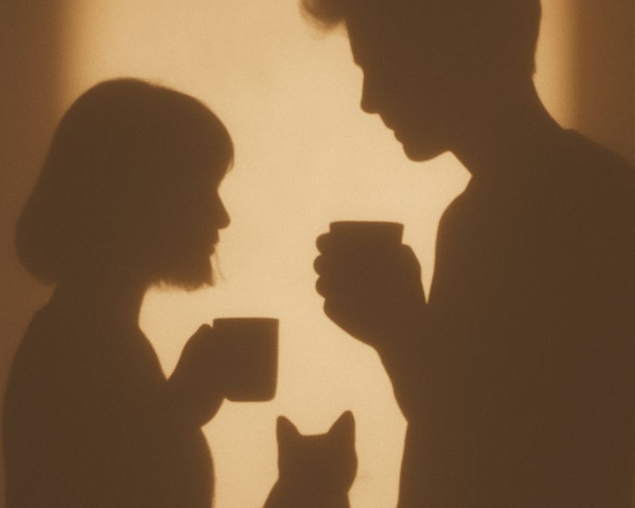 words of affirmation said behind the shadows of woman and man
